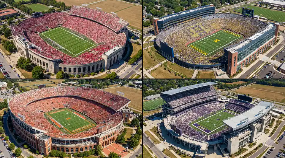 Mapa de conferencias Power Four del fútbol americano universitario NCAA
